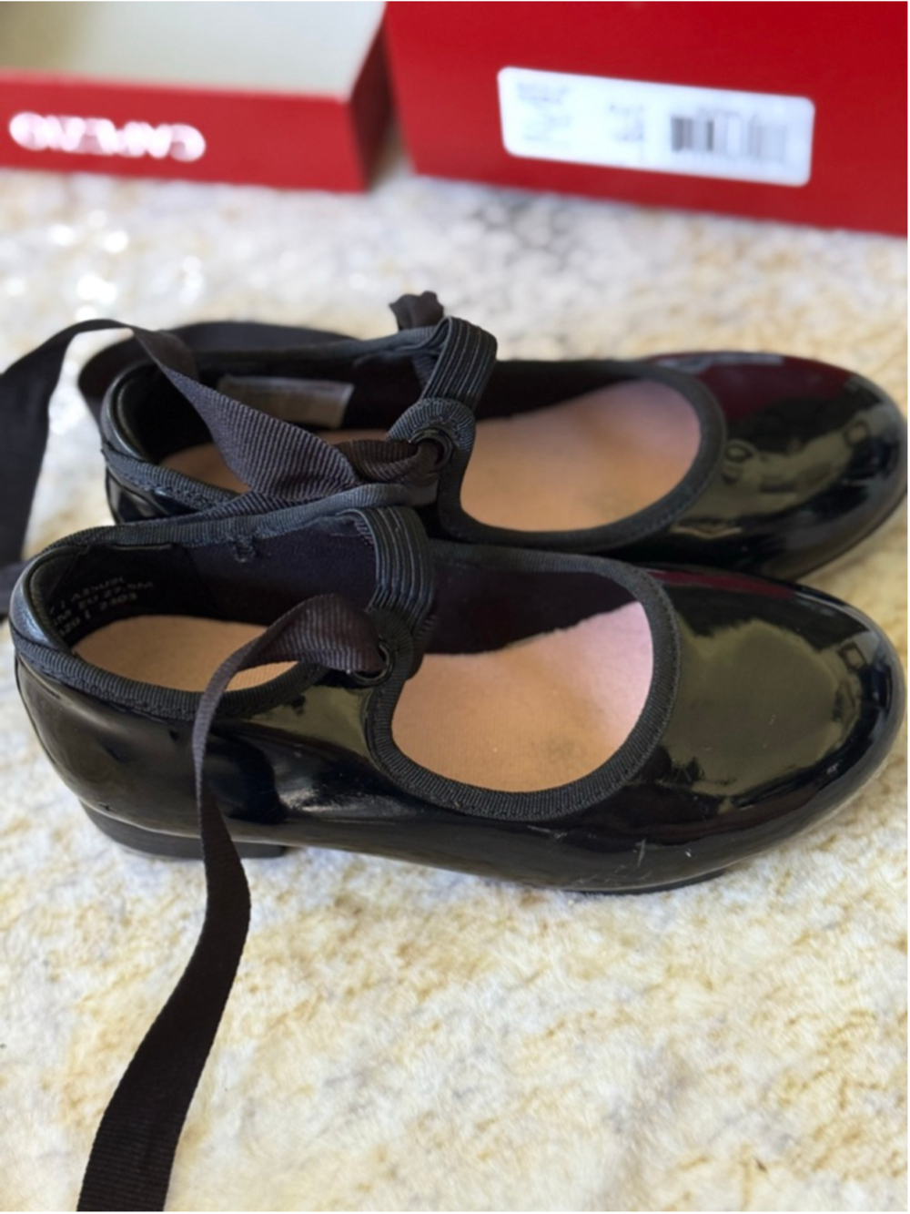 Eurotard Euphonix Black Tap Shoes Girls Size 10.5M EU 27.5
